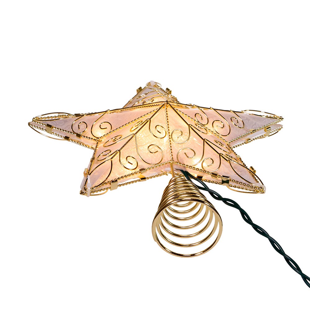 Kurt Adler UL 10-Light 8.5-Inch Gold Reflector Star Treetop